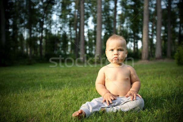 Healthy looking baby on nature background Stock photo © Bananna