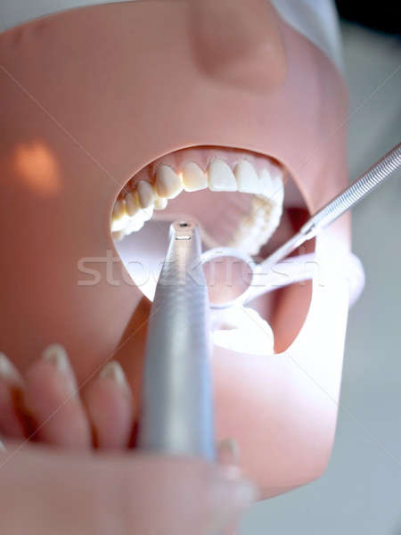 Dental manipulations with phantom Stock photo © Bananna