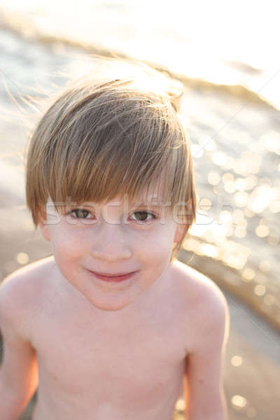 Retrato alegre loiro menino mar topo Foto stock © Bananna