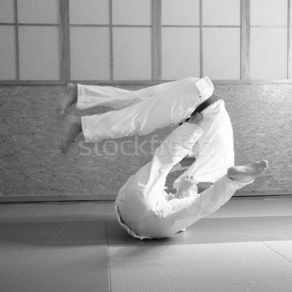 Judo luptă om sportiv tren exercita Imagine de stoc © Bananna