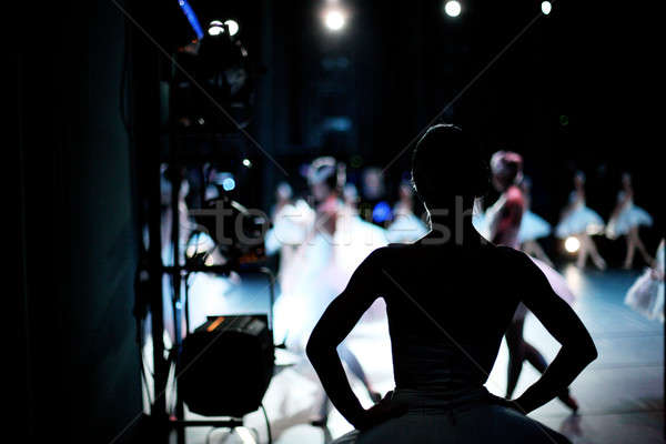 Attente ailes silhouette ballerine ballet performances [[stock_photo]] © Bananna