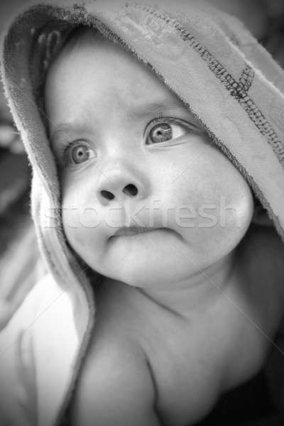 Baby monochrome Porträt vertikalen Augen Körper Stock foto © Bananna