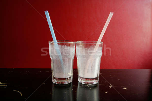Dois vazio óculos masculino feminino restaurante Foto stock © Bananna