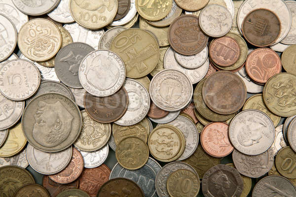 Moedas projeto financiar papel de parede padrão moeda Foto stock © Bananna
