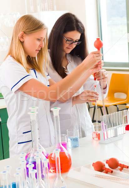 Women Working In Chemical Laboratory Stock photo © barabasa