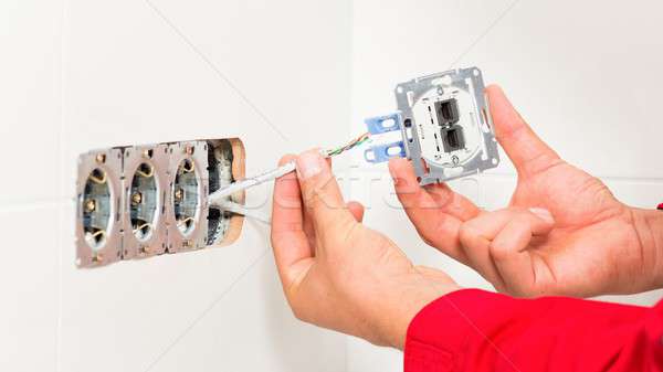 Multiple Current Outlet Install Stock photo © barabasa