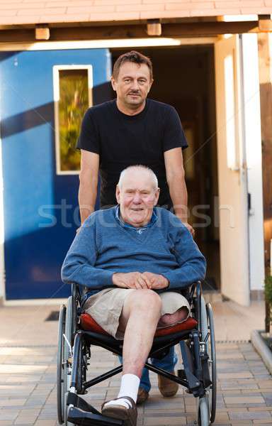 Father and son on a walk Stock photo © barabasa