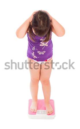 Kampf kleines Mädchen verloren Gewicht Mädchen Körper Stock foto © barabasa