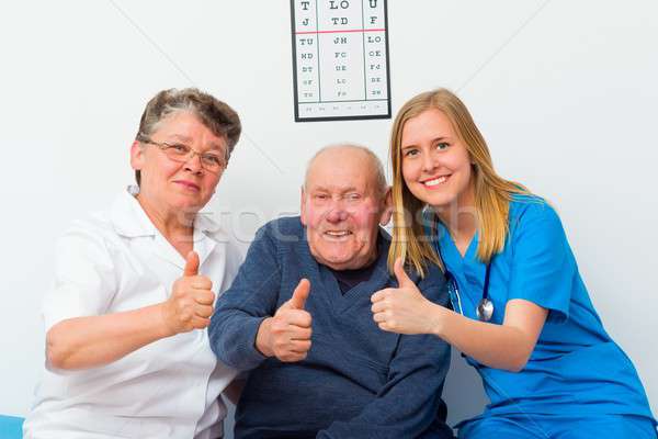 Thumbs Up For Elderly Homecare Stock photo © barabasa