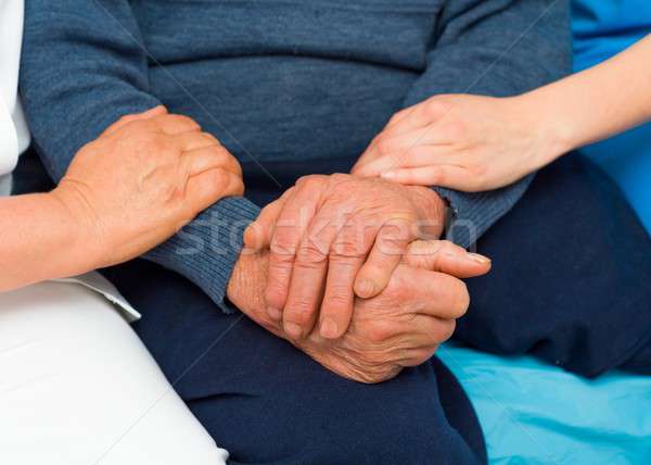 Caring Hands For Elderly Stock photo © barabasa