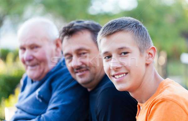 Mannelijke generaties grootvader zoon kleinzoon mannen Stockfoto © barabasa