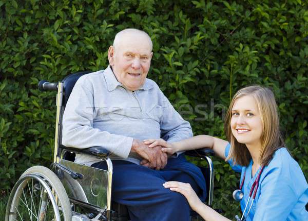 Senior Man with his Doctor Stock photo © barabasa