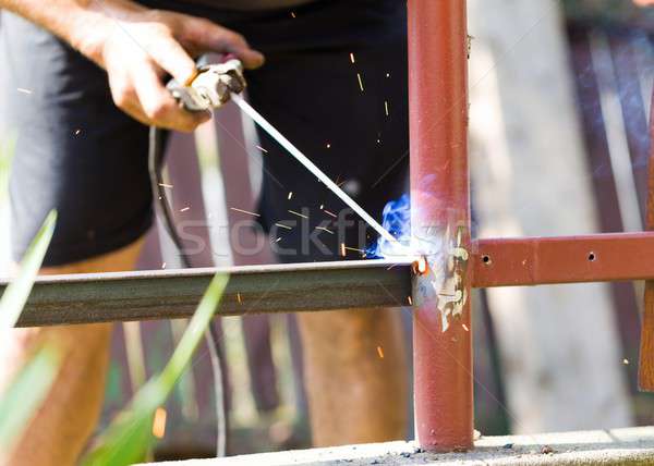 Stabilization of my old fence Stock photo © barabasa