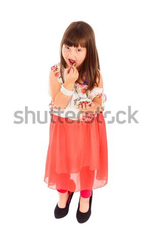 Little Girl Acting Like Adults Stock photo © barabasa