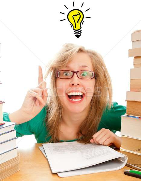 商业照片: 主意 · 年轻 · 美丽 · 学生 · 女子