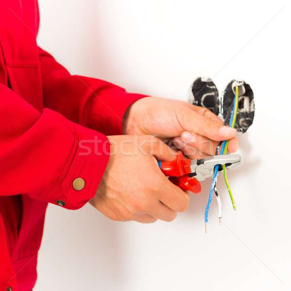 Stock photo: Electrician Working