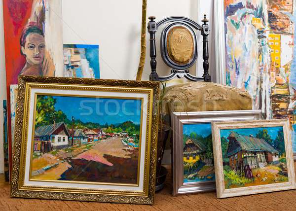Valuable paintings collection Stock photo © barabasa