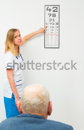 Stock photo: Optical Exman With Smiling Young Doctor