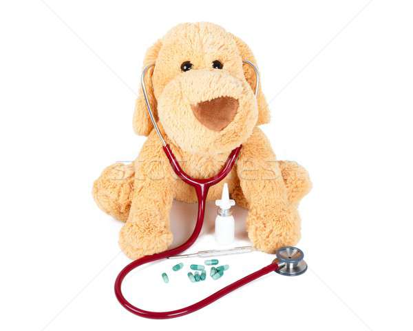 Kind freundlich Arzt Teddy bereit Krankenhaus Stock foto © barabasa