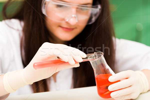Stock photo: Surveying carefully  chemically