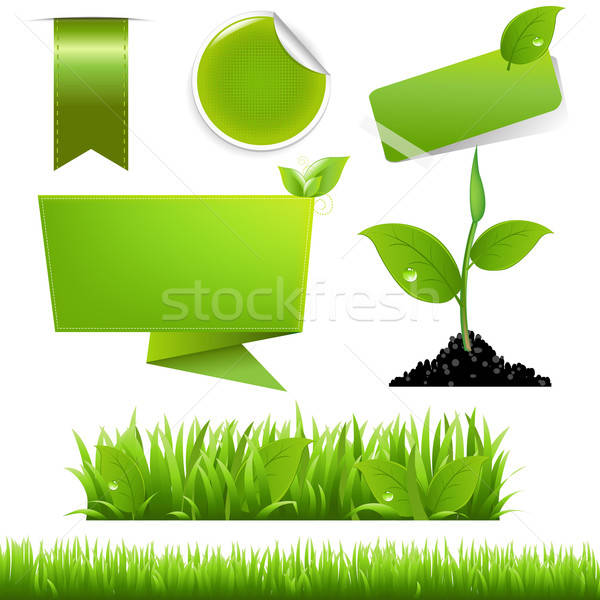 [[stock_photo]]: Vert · eco · isolé · blanche · vecteur