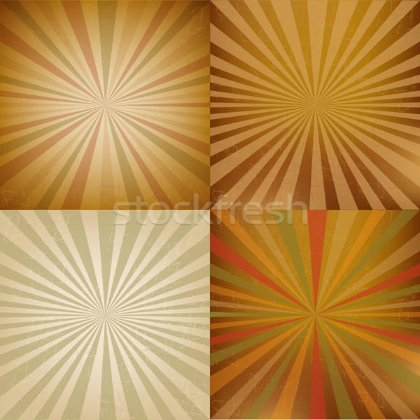 Vintage Sunburst Backgrounds Set Stock photo © barbaliss