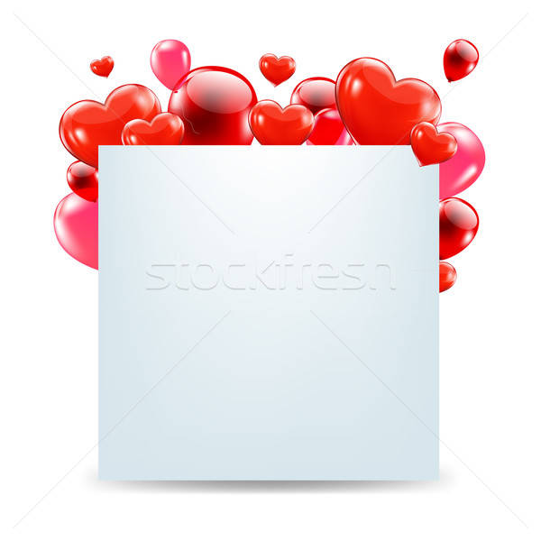ストックフォト: 幸せ · バレンタインデー · カード · 赤 · 心 · 勾配