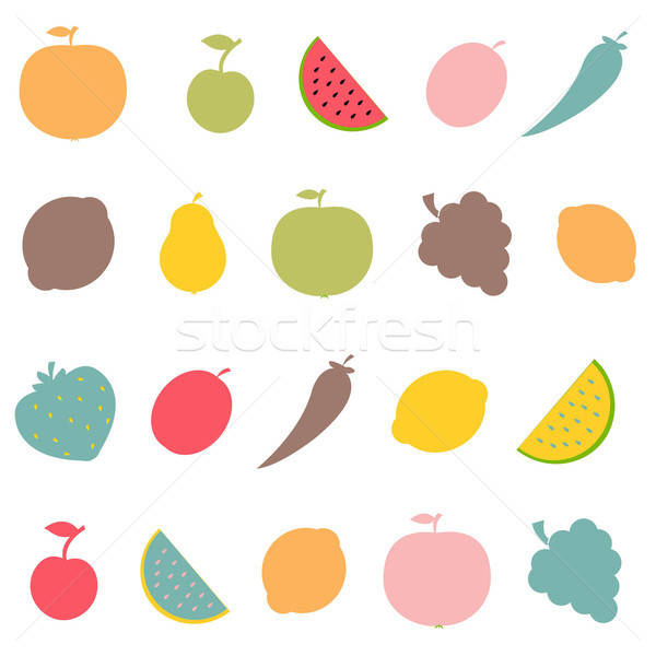 аннотация плодов набор продовольствие дизайна фрукты Сток-фото © barbaliss