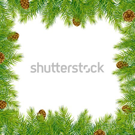 Frame With Christmas Tree And Pine Cone  Stock photo © barbaliss