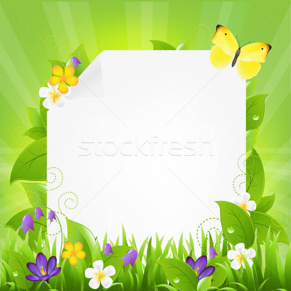 Paper With Flowers And Grass Stock photo © barbaliss