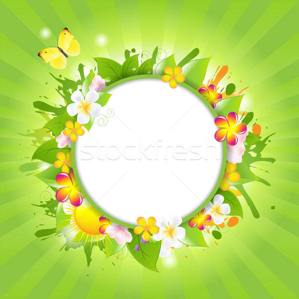 Summer Poster With Flowers Stock photo © barbaliss