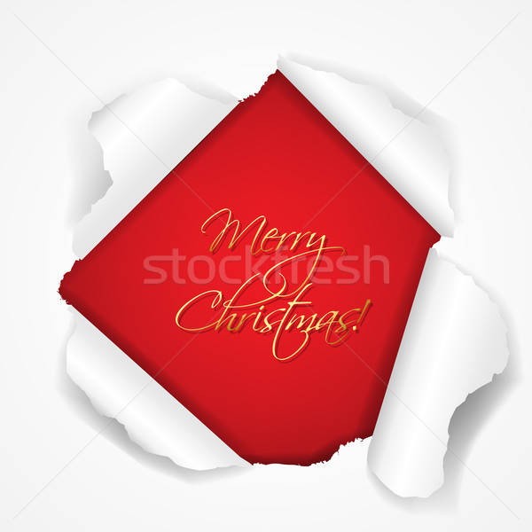 Merry Christmas Red Torn Stock photo © barbaliss