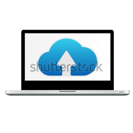 Cloud Computing Symbol Laptop isoliert weiß Telefon Stock foto © barbaliss