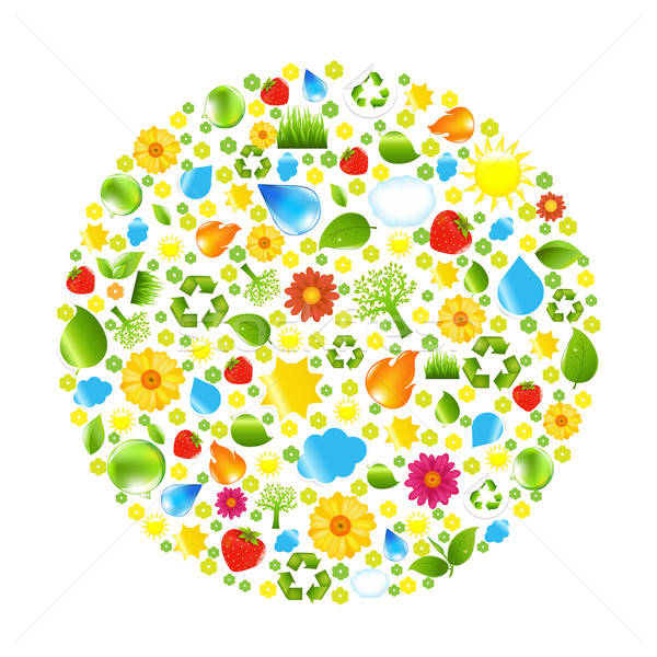 Stock foto: Ball · isoliert · weiß · Blume · Wasser