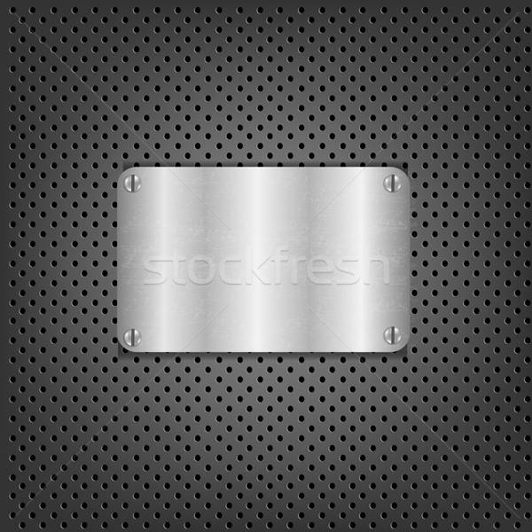 Metal Background With Plate And Bolts Stock photo © barbaliss