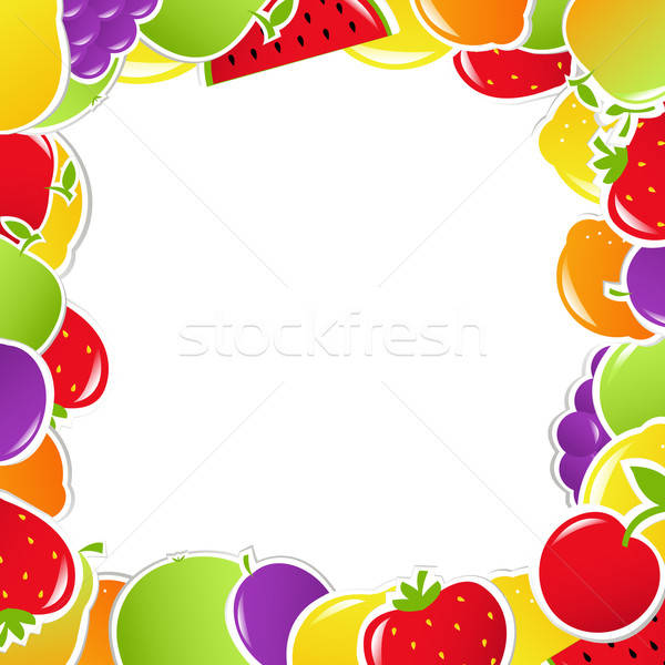 Сток-фото: фрукты · кадр · дизайна · лимона · виноград · Вишневое
