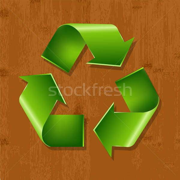 Wood Background With Recycle Symbol Stock photo © barbaliss
