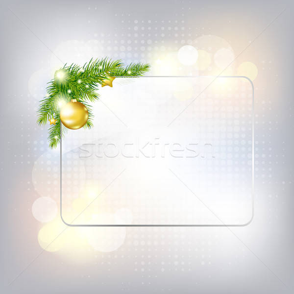 Silver New Year Gard With Glass Frame Stock photo © barbaliss