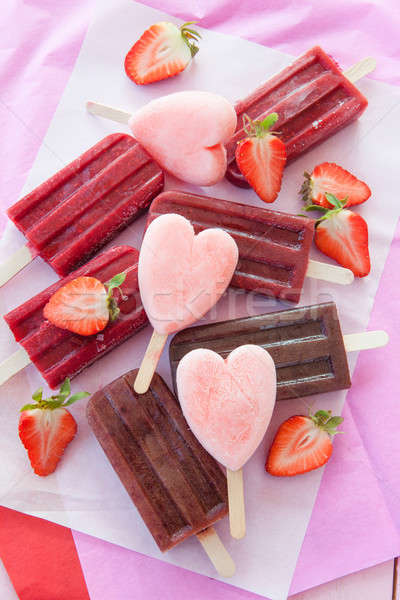 Stock photo: Homemade frozen popsicles