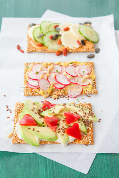 Crispbread with fresh veggies Stock photo © BarbaraNeveu