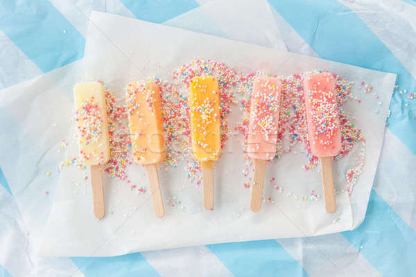 Stock photo: Homemade ice cream popsicles