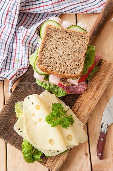 Panini prosciutto salame formaggio pane Foto d'archivio © BarbaraNeveu