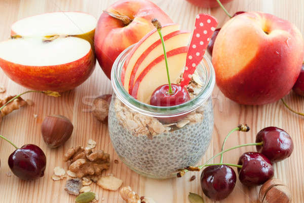 Chia Pudding with fresh fruits Stock photo © BarbaraNeveu