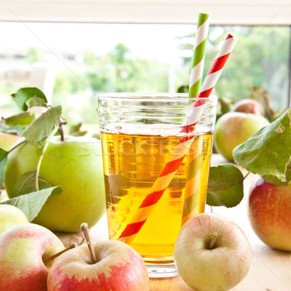 [[stock_photo]]: Jus · de · pomme · fraîches · pommes · variété · organique · alimentaire