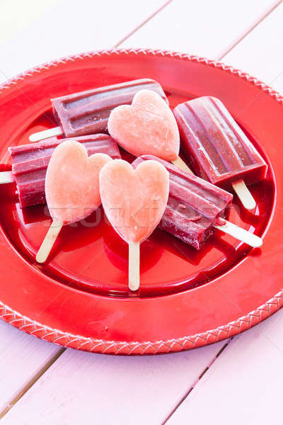 Hausgemachte eingefroren Erdbeere Himbeere Geschmack Essen Stock foto © BarbaraNeveu