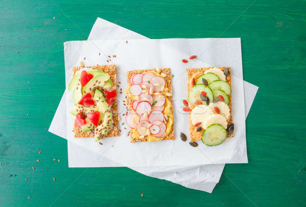 Crispbread with fresh veggies Stock photo © BarbaraNeveu