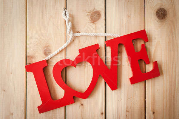 Love on rustic wooden background Stock photo © BarbaraNeveu