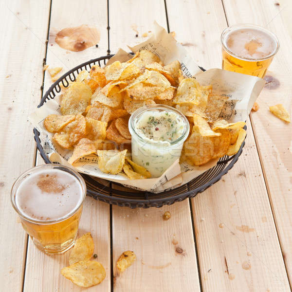 Homemade chips with dip Stock photo © BarbaraNeveu