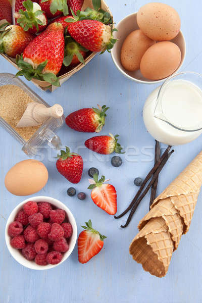Stock photo: Ingredients for preparing ice cream