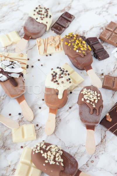 Frozen popsicles with chocolate Stock photo © BarbaraNeveu